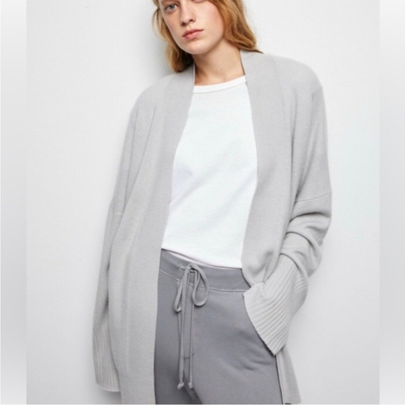 Nili Lotan Sweaters - Nili Lotan Cashmere McKenzie Open Cardigan Grey
